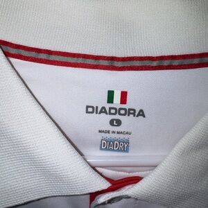 NWOT Diadora Red and White Polo Shirt
